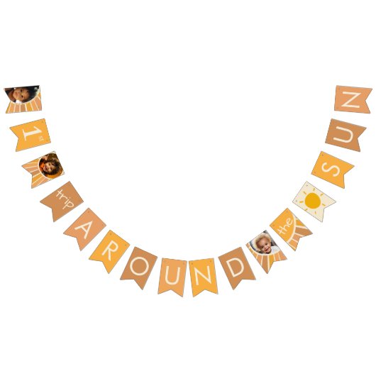 ボホサマーファーストトリップのまわりにサンフォト誕生日 バンティングフラッグ (全)