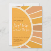 ボホサマーファーストトリップのまわりにサンフォト誕生日 招待状 (正面)