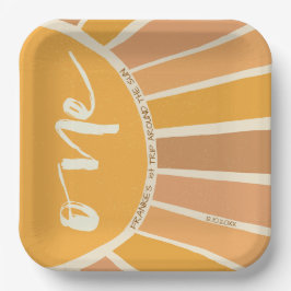 ボホサマーファーストトリップサンのまわりに誕生日 ペーパープレート