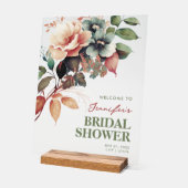 ボホサマーフローラブライダルシャワー歓迎 アクリルサイン (傾斜)