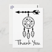 ボホサンキュードリームキャッチャー先住民アメリカンブラック ポストカード (正面/裏面)