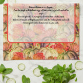 ボホサンクスギビング秋デコールウォーターカラーパンプキン キッチンタオル (折り畳み)