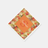 ボホサンクスギビング秋デコールウォーターカラーパンプキン スタンダードカクテルナプキン (角)