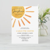 ボホサンシャインウォーターカラーベビーシャワー招待状 招待状 (スタンド正面)