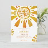 ボホサンシャインウォーターカラーベビーシャワー 招待状 (スタンド正面)