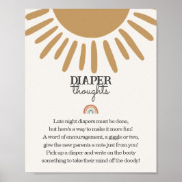 ボホサンシャインサンシャインおむつ思考ベビーシャワーサイン ポスター