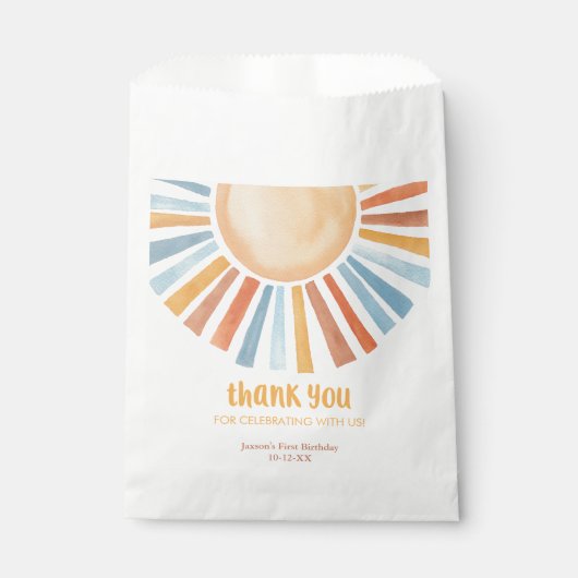 ボホサンシャインサンバースデーパーティーメッセージカード フェイバーバッグ (正面)