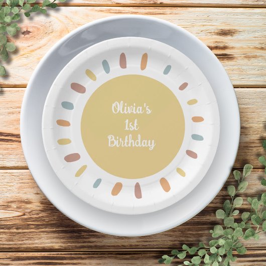 ボホサンシャインファースト誕生日パーティー ペーパープレート