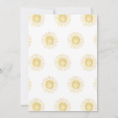 ボホサンシャインファースト誕生日ワンハッピーガールレトロ 招待状 (裏面)