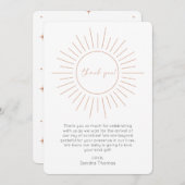 ボホサンシャインベビーシャワーサンキューカード 招待状 (正面/裏面)