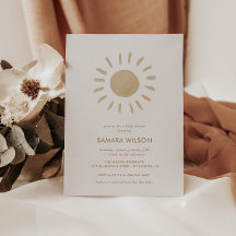 ボホサンシャインベビーシャワー招待状