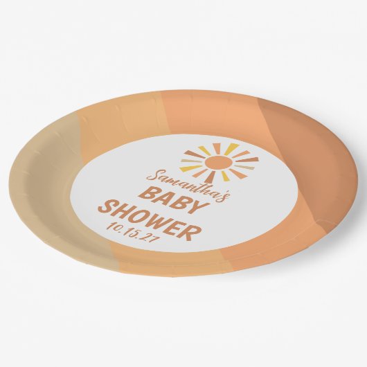 ボホサンシャインベビーシャワー ペーパープレート (アングル)