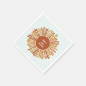 ボホサンシャインレトロイエローオレンジベビーシャワー スタンダードカクテルナプキン (角)