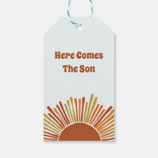 ボホサンシャインレトロベビーシャワーありがとう ギフトタグ (裏面)