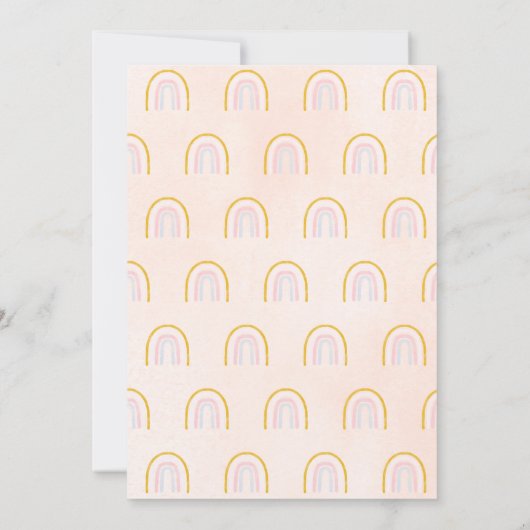 ボホサンシャイン、レインボウズ、おもしろいファースト誕生日 招待状 (裏面)