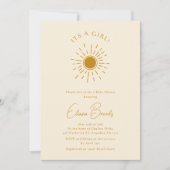 ボホサンシャイン | Beige Baby Shower女の子 招待状 (正面)