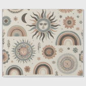 ボホサンズ、レインボウズ、花模様 ラッピングペーパー (フラット)