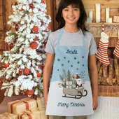 ボホサンタオンスレイとギフトスノーフレーク名 エプロン