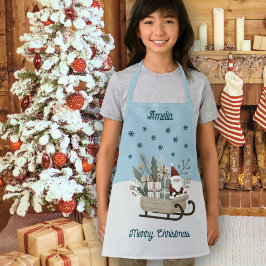 ボホサンタオンスレイとギフトスノーフレーク名 エプロン