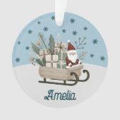 ボホサンタオンスレイとギフトスノーフレーク名 オーナメント (正面)