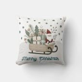 ボホサンタオンスレイとギフトスノーフレーク名 クッション (正面)