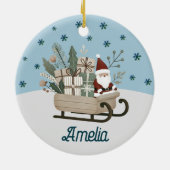 ボホサンタオンスレイとギフトスノーフレーク名 セラミックオーナメント (裏面)