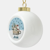 ボホサンタオンスレイとギフトスノーフレーク名 セラミックボールオーナメント (右)
