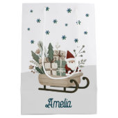 ボホサンタオンスレイとギフトスノーフレーク名 ミディアムペーパーバッグ (裏面)