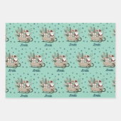 ボホサンタオンスレイとギフトスノーフレーク名 ラッピングペーパーシート (正面3)