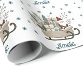 ボホサンタオンスレイとギフトスノーフレーク名 ラッピングペーパー (ロールコーナー)