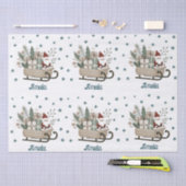 ボホサンタオンスレイとギフトスノーフレーク名 薄葉紙 (クラフト)