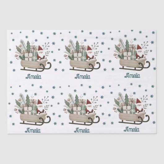 ボホサンタオンスレイとギフトスノーフレーク名 薄葉紙 (正面)