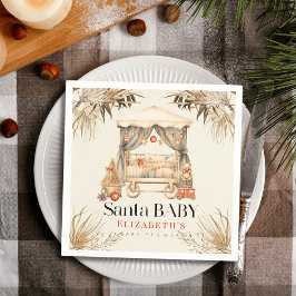 ボホサンタベビークリスマスホリデークリブベビーシャワー スタンダードカクテルナプキン