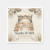 ボホサンタベビークリスマスホリデークリブベビーシャワー スタンダードカクテルナプキン (正面)