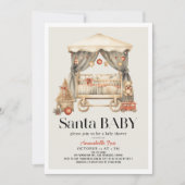 ボホサンタベビークリスマスホリデークリブベビーシャワー 招待状 (正面)