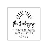 ボホサンファミリーモダン名可愛い差出人住所 ラバースタンプ (インプリント)