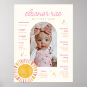 ボホサンファースト誕生日マイルストーンサイン ポスター (正面)