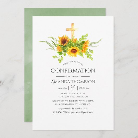 ボホサンフラワーの確認 招待状 (正面/裏面)