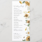 ボホサンフラワーゴールデンレイズフローラエレガントな結婚式 プログラム (裏面)