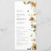 ボホサンフラワーゴールデンレイズフローラエレガントな結婚式 プログラム (正面)