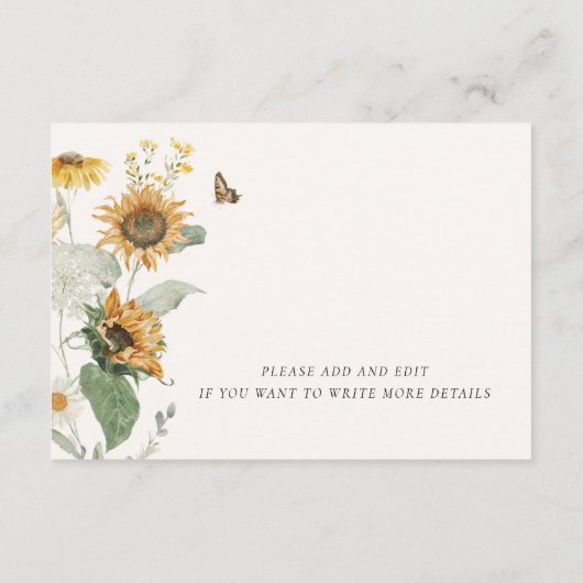 ボホサンフラワーゴールデンレイズ結婚フローラ詳細 エンクロージャーカード (裏面)