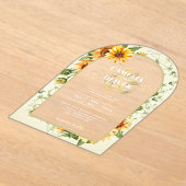 ボホサンフラワーズアクリル澄んモダン素朴系 アクリル招待状 (レイダウン)