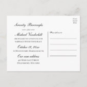 ボホサンフラワーズイエローフローラ結婚たった今結婚しました 案内ポストカード (裏面)