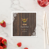 ボホサンフラワーズ〔雄ジカの〕枝角ウッドレースI do BBQ スタンダードカクテルナプキン (インサイチュ)