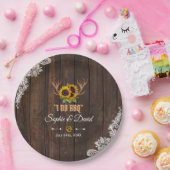 ボホサンフラワーズ〔雄ジカの〕枝角ウッドレースI DO BBQ ペーパープレート (パーティー)