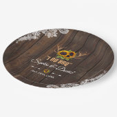 ボホサンフラワーズ〔雄ジカの〕枝角ウッドレースI DO BBQ ペーパープレート (アングル)