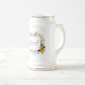 ボホサンフラワーセージ緑結婚草 ビールジョッキ (正面右)