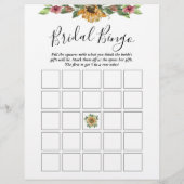 ボホサンフラワーツーサイドビンゴブライダルシャワーゲーム (裏面)