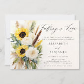 ボホサンフラワーバラパンパ素朴ス婚約パーティ 招待状 (正面)