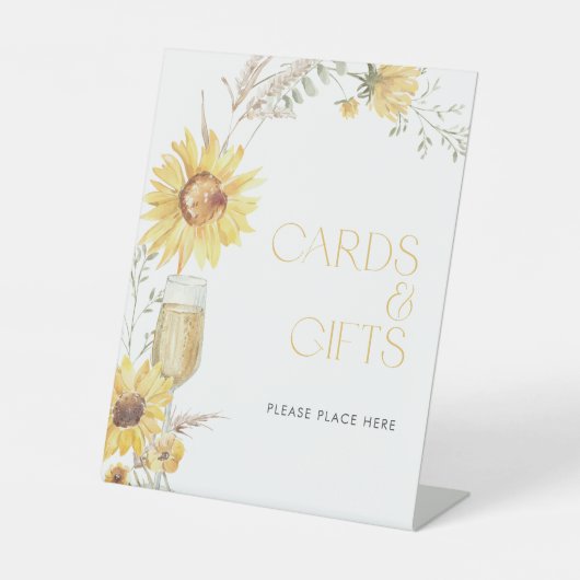 ボホサンフラワーブライダルシャワーカード&ギフト 台座サイン (正面)